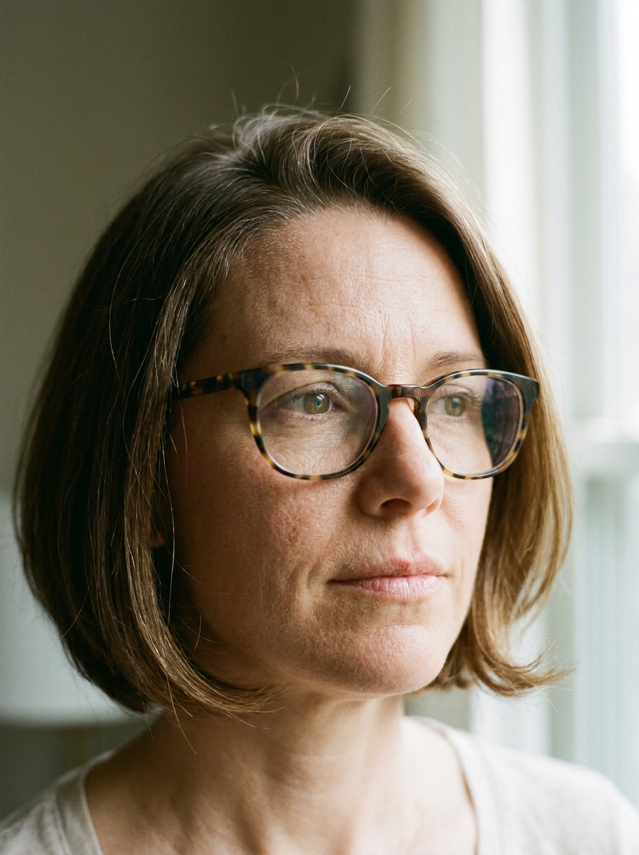 Kinnlanger Bob mit Seitenscheitel als Kurzhaarfrisuren mit Brille Inspiration 2026